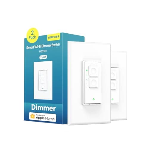 meross Smart Dimmer Switch, Single Pole WiFi Light Switch Works with Apple HomeKit, Alexa, Remote/Voice Control and Schedule, Neutral Wire Required, 2.4GHz WiFi Only, No Hub Required, 2 Pack