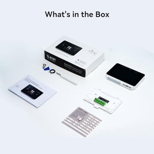 vine Programmable Thermostat for House with 4.3" Touch Screen, WiFi Smart Home Thermostat for AC and Heating, App/Voice Control, Compatible with Alexa and Google Assistant, C-Wire Required, TJ-919T 8