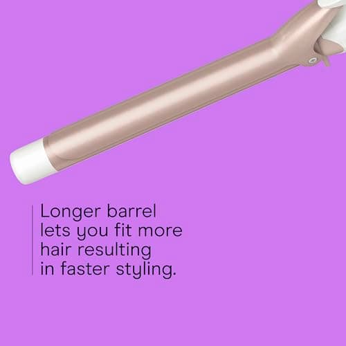 Conair Double Ceramic 1-Inch Long Barrel Curling Iron, 1-Inch Barrel Creates Classic Curls to Loose Waves, Hair Curler for Use on Short, Medium, & Long Hair, White/Rose Gold 5