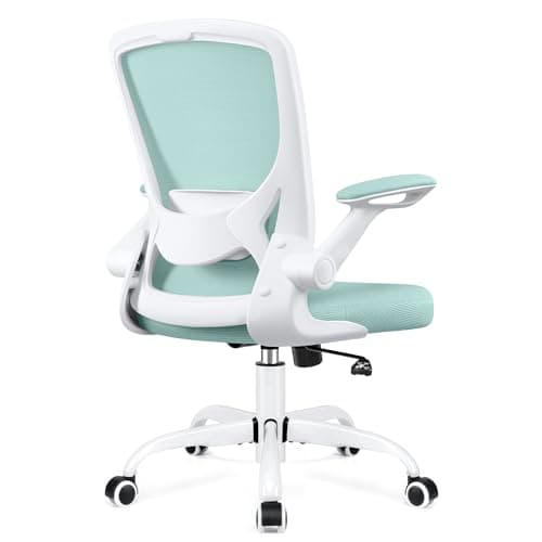 KERDOM Ergonomic Mesh Office Chair with Lumbar Support, Flip-up Arms & Swivel Feature - Adjustable Height Home/Gaming Chair (LightBlue)