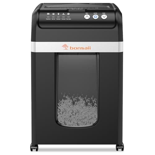Bonsaii 200-Sheet Auto-Feed Paper Shredders for Office Use, Heavy Duty 8.1-Gal Large Shredder, 60 Minutes Continuous Run Time, P-4 Security Level (C283-A Old Version)