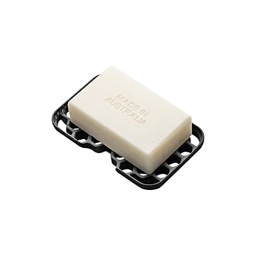 TOOLETRIES The Duke Soap Dish - Secure Holder, Silicone Toiletry Organizer, Shower & Bathroom Accessory - Features Easy Drainage & Flexible Structure - Charcoal