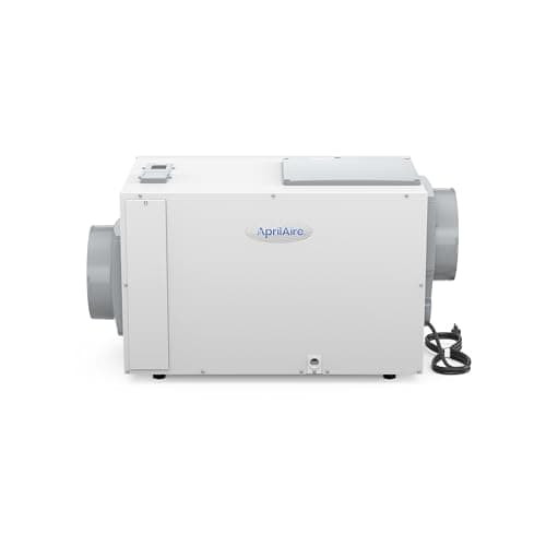 AprilAire E130 Pro 130-Pint Whole-House Dehumidifier + Model 76 Wall Mount Control, Commercial-Grade Whole-Home Dehumidifier for Basement, Crawlspace, or House up to 7,200 sq. ft. 19
