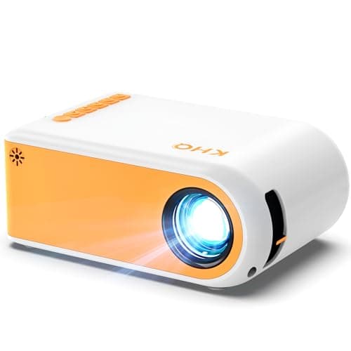 KHQ Mini Projector, Upgraded Portable Projectors Support 1080P 170" Mini HD Movie Projector, Outdoor Projectors with Stylish Streamlined Design, Compatible with Phone/Tablet/Laptop/TV Stick/PS4 Etc