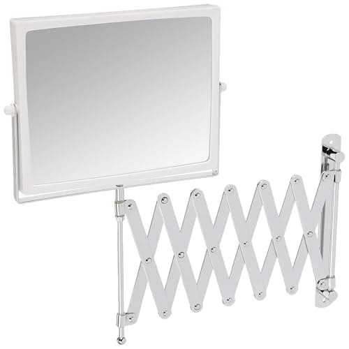 JERDON Two-Sided Swivel Wall Mount Mirror - Vanity Mirror with 5X Magnification & 30 inch Wall Extension - Model J2020C