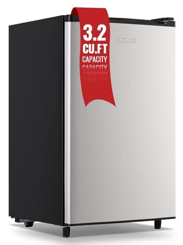 DEMULLER Upright Freezer 3.2 Cu.ft Freezer Single Door Freestanding Small Freezer with Adjustable Thermostat Front Door Open Mini Freezer for Kitchen, Apartment, Basement, Dorm, Silver