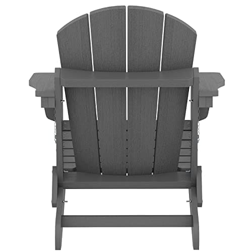 SERWALL Folding Adirondack Chair for Patio Garden Outdoors Fire Pit- (Folding Gray) 14