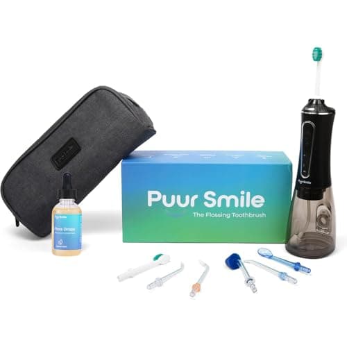 Puur Smile Complete Oral Care Bundle – Professional Water Flosser + Floss Drop Serum 1x (2oz)