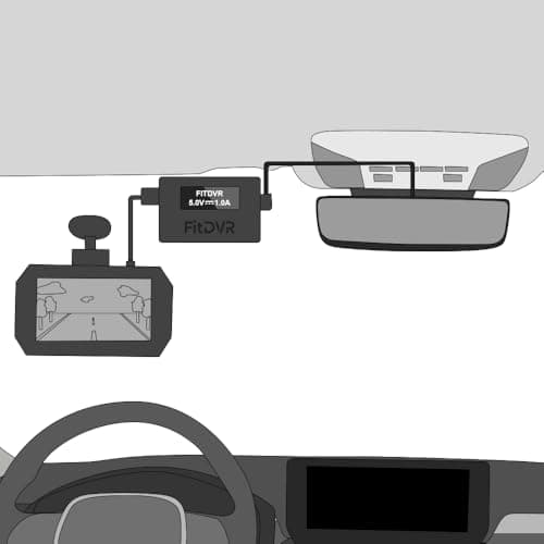 FitDVR Power Adapter (3-Pin) for Dash Cam, Radar, Dashcam Charger Cable for BMW and MINI, Connects to Rain Sensor, LED Display USB Power Source, Easy to Install, 5V 12V Output, D3-024 5
