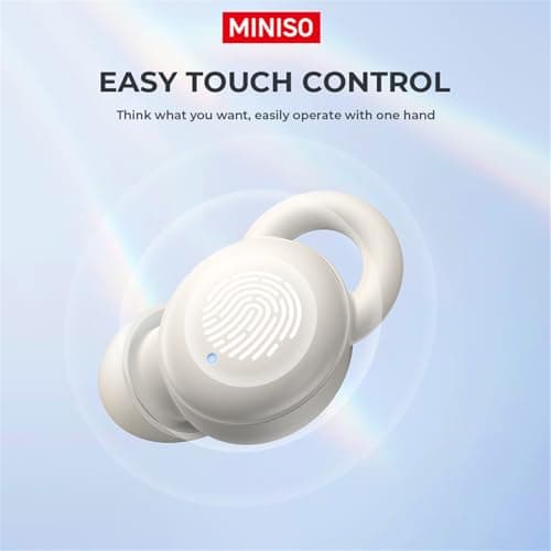 MINISO X10 Bluetooth Sleep Wireless Earbuds Noise Blocking Earbuds Comfortable Fit Bluetooth 5.4 Earphones for Sleep Sounds Side Sleeper in-Ear Wireless Headphones for Sleeping Flat Ear Buds Beige 6