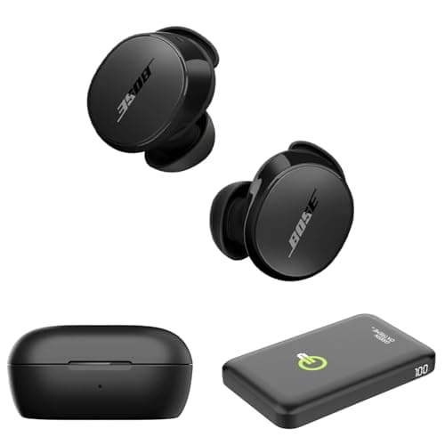 Bose QuietComfort Wireless Noise Cancelling Earbuds, Lifestyle Bluetooth Earbuds with Active Noise Cancellation, Up to 8.5 Hours of Battery Life with Green Extreme Portable Charger (Black)