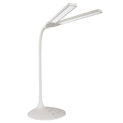 OttLite Dual Shade LED Desk Lamp - 3 Color Temperature Modes, Auto Shut-Off Timer, Adjustable Neck & Touch Activated Controls - Crafting, Sewing, & Studying