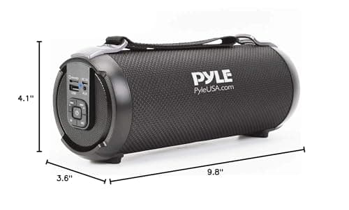 Pyle Wireless Portable Bluetooth Boombox Speaker – Rechargeable Music Barrel with AUX Input, USB/SD/MP3 Playback, FM Radio, 2.5" Tweeter – Loud Stereo Sound for Travel, Parties, Outdoors (PBMSPG3BK) 8