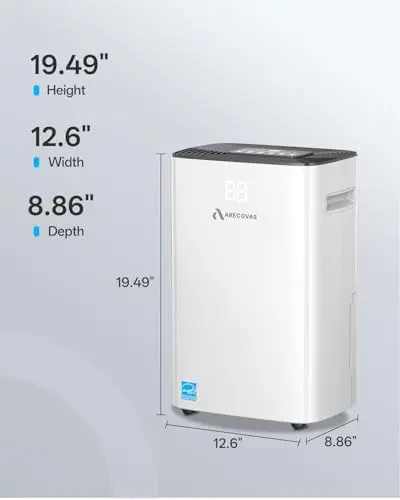 Dehumidifier for Basement, 52 Pints Dehumidifiers for Bedroom Bathroom Large Room Home, 4500 Sq.Ft Dehumidifier with Drain Hose, 2025 Energy Star Certificate, Humidity Control, 24H-Timer, Auto Defrost 9