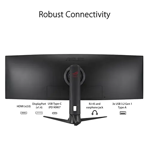 ASUS ROG Strix 49” Ultra-Wide Curved HDR Gaming Monitor (XG49WCR) - Dual QHD 32:9 (5120 x 1440), 165Hz, Extreme Low Motion Blur Sync, USB-C, RJ45, DisplayHDR400, 90% DCI-P3, Dual Input-KVM Switch 6