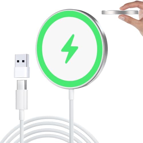 for MagSafe Charger, Magnetic Wireless Charging Pad for iPhone 17/17 Pro/17 Pro Max/Air/16 15 14 13 12 Pro Max Plus mini & AirPods 2 3 Pro, Strong Magnet, Aluminum Alloy, USB-C/A Ports(Silver)