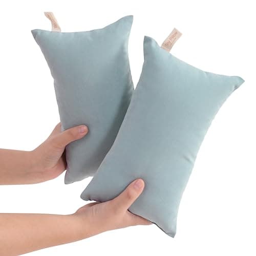 NTBAY Tiny Pillows, Down Alternative 7"x11" Microfiber Mini Pillow for Travel, Pets, Soft Machine Washable Small Pillows for Neck, Wrist, Lumbar and Knee, Sea Green