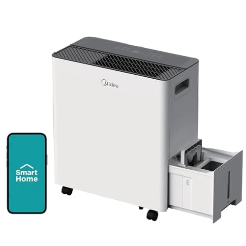 Midea 4,500 Sq. Ft. Dehumidifier with Pump Included 50 Pint - Ideal for Basements, Large & Medium Sized Rooms, and Bathrooms (Renewed)