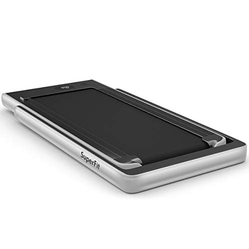 GYMAX Walking Pad, 2.25HP Dual Display Foldable Treadmill for Home with Remote/Smart App Control, Portable Compact Treadmill for Office Under Desk, Folding Running Machine for Small Spaces (Silver) 8