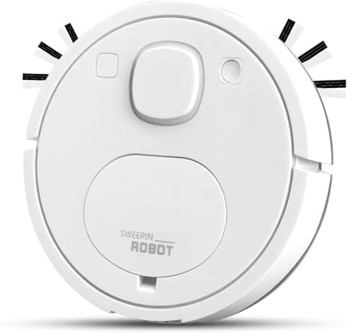 Mini Robot Vacuum Cleaner for Pet Hair, 1200Pa Suction with Dual Side Brushes, 6cm Ultra-Thin ≤55dB Quiet, Fits Hardwood/Low-Pile Carpets，Powerful Suction Robot Vacuum for Small Homes