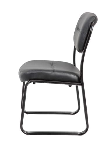 Boss Office Products B9539 Leather Sled Base Side Chair in Black, 250 9
