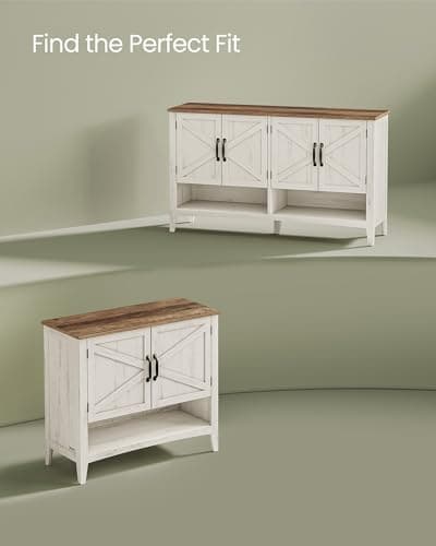 VASAGLE LIRY Collection - Shoe Cabinet, 3-Tier Storage Organizer, Shoe Shelf, Farmhouse Freestanding Cabinet, Height-Adjustable Shelf, 13.8 x 31.5 x 27.6 Inches, Rustic White ULBC038W01 6