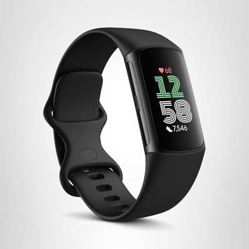 Fitbit Charge 6 Fitness Tracker with Google apps, Heart Rate on Exercise Equipment, 6-Months Premium Membership Included, GPS, Health Tools and More, Obsidian/Black, One Size (S & L Bands Included) 10