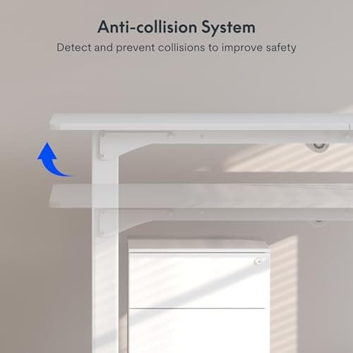 FLEXISPOT E6Q 4 Legs Standing Desk 71 x 32 Inch Adjustable Height Desk with Splice Board Home Office Sit Stand Up Desk, White Top + White Frame 6