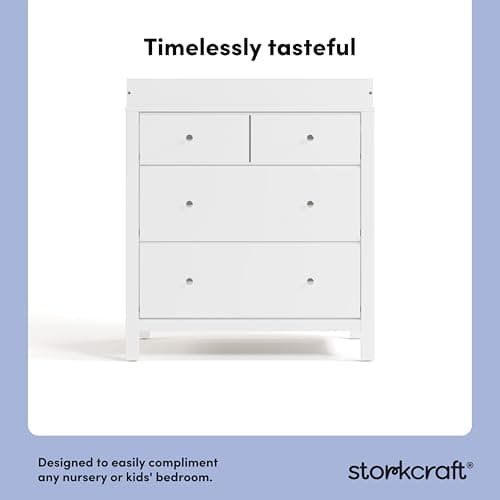 Storkcraft Horizon 3 Drawer Chest with Changing Topper (White) – GREENGUARD Gold Certified, Includes Removable Changing Table Topper, Chest of Drawers for Nursery & Kids Bedroom 6