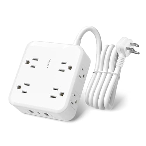 BN-LINK 5 Ft Surge Protector Power Strip - 8 Widely Outlets with 3 USB Charging Ports(1 USB C), 3 Side Outlet Extender for Home Office, Wall Mount, 800 Joules Protection, 15A/1875W, White