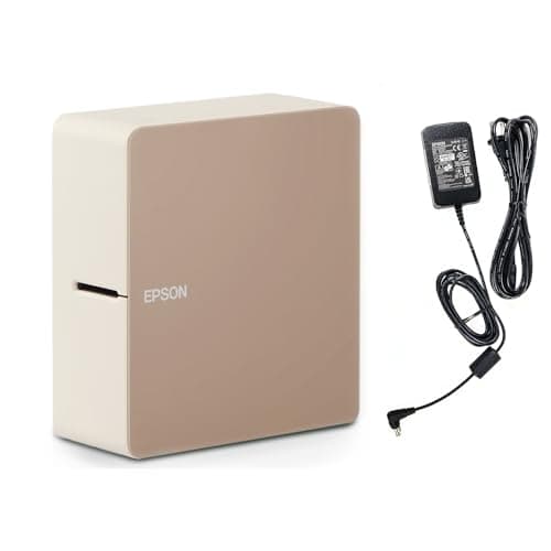 LABELWORKS Epson LW-C610PX Premium Portable Wireless Label Maker with AC Adapter - Ideal for Home, Crafts, and Organization