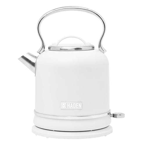 Haden Chelsea 1.7 Liter Electric Water Kettle w/ 360-Degree Base, Ivory & Chrome