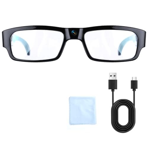 TYCEKFGEY 1080P HD Camera Glasses, True POV Wearable Camera for Cycling Hiking Travel, Hands-Free Eyewear with Built-in Camera, One-Touch Recording with 32GB Storage