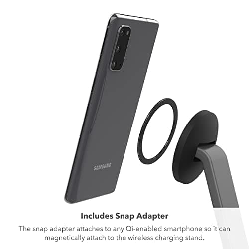 mophie Snap+ 2-in-1Charge Stand & Pad - 15w Wireless Charger Compatible with iPhones & AirPods, Includes Snap+ Adapter for Other Qi Enabled Phones, Steel Base, Adjustable Angles 5