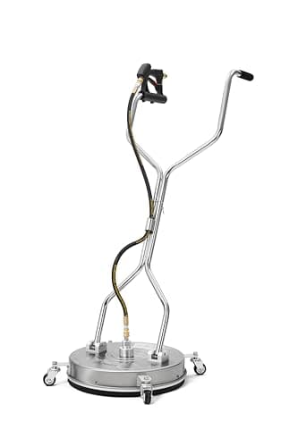 Dapper Supply 20 in. Pressure Washer Surface Cleaner in Stainless Steel w/Handles & Wheels, 4350 Max PSI, 3/8" Connector & 2 Adapters Ideal for Driveways, Sidewalks, Patios, Decks
