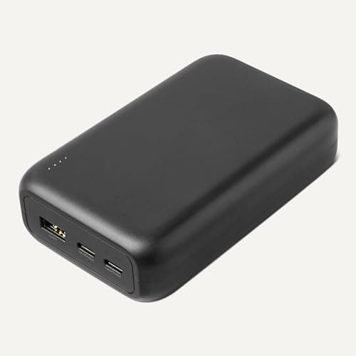 Amazon Basics High-Capacity Portable Charger Power Bank with 3-Port Output, 20,000 mAh, Black 5