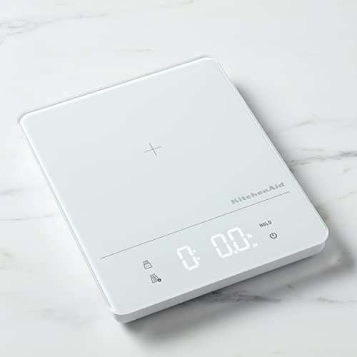 KitchenAid KQ913 Digital Waterproof (IPx7) Kitchen and Food Scale, LED readout, 11 Pound Max Capacity, White 6