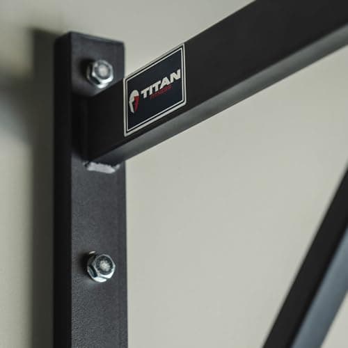 Titan Fitness Adjustable Depth 52" Wall Mounted Pull Up Bar, 14" or 22" From Wall, Rated 400 LB, Home or Garage Gym Chin Up Workout Training Station, Upper Body Workout 6