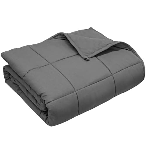 LiyLou Weighted Blanket for Adults (20 lbs, 60" × 80", Grey) Queen Size Heavy Blanket for 190-210lbs, Breathable Weighted Throw Blanket with Glass Beads for All Season, Washable