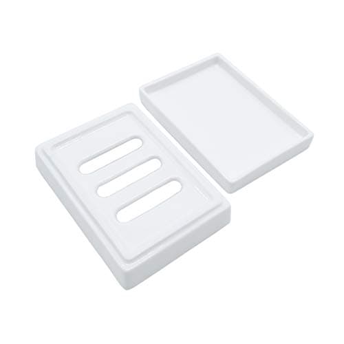 Ceramic Soap Dish Bar Soap Holder Double Layer Soap Tray Draining by Lofekea 7