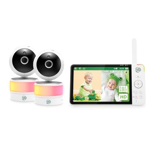 LeapFrog 2-Camera Color Night Vision Video Baby Monitor with 7" HD 1080p, Split Screen, 360 Pan & Tilt, 8X Zoom, Night Light, Humidity & Temperature Sensor, Up to 1000ft Long Range: LF920-2HD