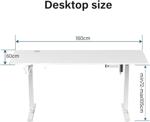 LCVXYERQ Large 63Inch Electric Standing Desk Height Adjustable, Sit Stand up Desk Home Office Computer Ergonomic Desk Memory Preset with Pencil Tray… 6
