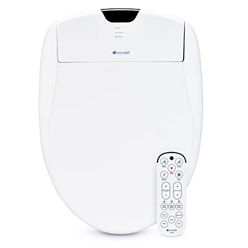 Brondell Bidet Toilet Seat S1400, Smart Toilet Seat, Dual Stainless-Steel, Self-Cleaning Nozzle With Clean Plus Technology, Endless Warm Water Bidet, Warm Air Dryer-Nightlight, Heated Seat, Round