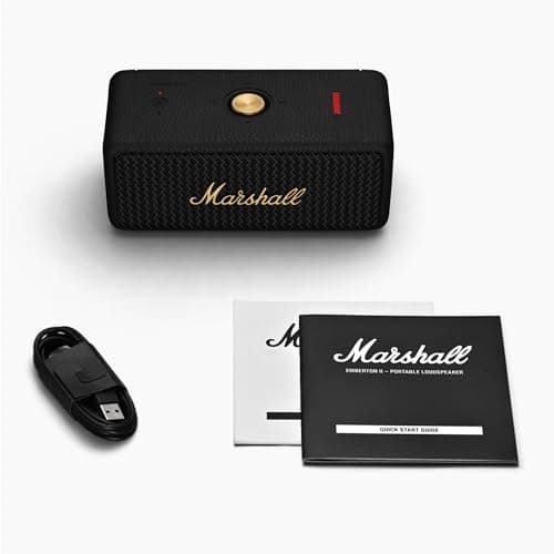 Marshall Emberton II Portable Bluetooth Speaker, Black & Brass 7