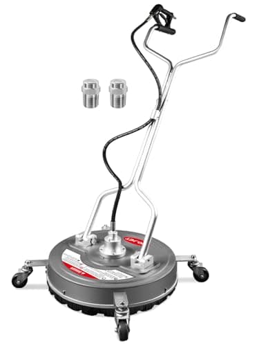 WOJET 18” Pressure Washer Surface Cleaner with 4 Wheels & Dual Handles, 4500PSI Surface Cleaner Attachment for Pressure Washer for Concrete Driveway Sidewalk Deck Patio Cleaning, 3/8'' Quick Connect