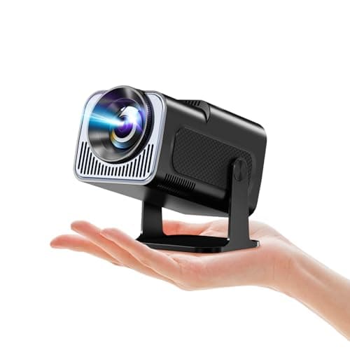 【180°-Rotation Adjustable Stand】HIPPUS Smart Mini Projector with WiFi and Bluetooth,1080P Portable 4k Outdoor Portable Projector,300ASIN LM,Support 2.4G/5G Wi-Fi6, BT5.2 With Android 11,Black.