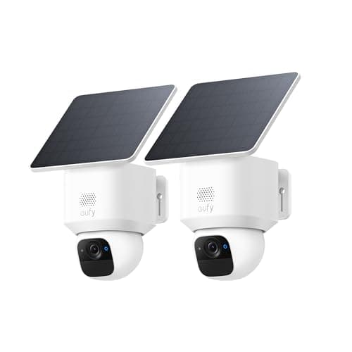 eufy Security SoloCam E30, 2 Pack, Security Cameras Wireless Outdoor, Solar Camera Outdoor Wireless, 360° Pan, AI Tracking, 2K Clarity, HomeBase S380 Compatible, No Monthly Fee (Renewed)