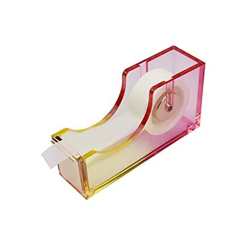 Enyuwlcm Acrylic Desk Tape Dispenser Heavy Duty Cute Tape Dispenser with Non-Skid Base Suitable for 1 Inch Core Tape Colorful 6