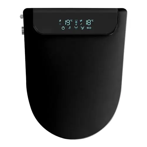 DELICOZE Electric Bidet Heated Smart Toilet Seat With Unlimited Heated Water,Toilet Seat Warmer, And Warm Air Dryer-Adjustable And Self-Cleaning, Automatic Open, BIG LED Screen (Color : Black)