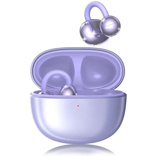 LIVIKEY Clip-On Earbuds, Lightweight Comfort with Anti-Drop Design Open Ear Earbuds Bluetooth 5.4, 50H Battery Open Ear Headphones, Waterproof, Perfect for Glasses Wearers, Sports and Workouts